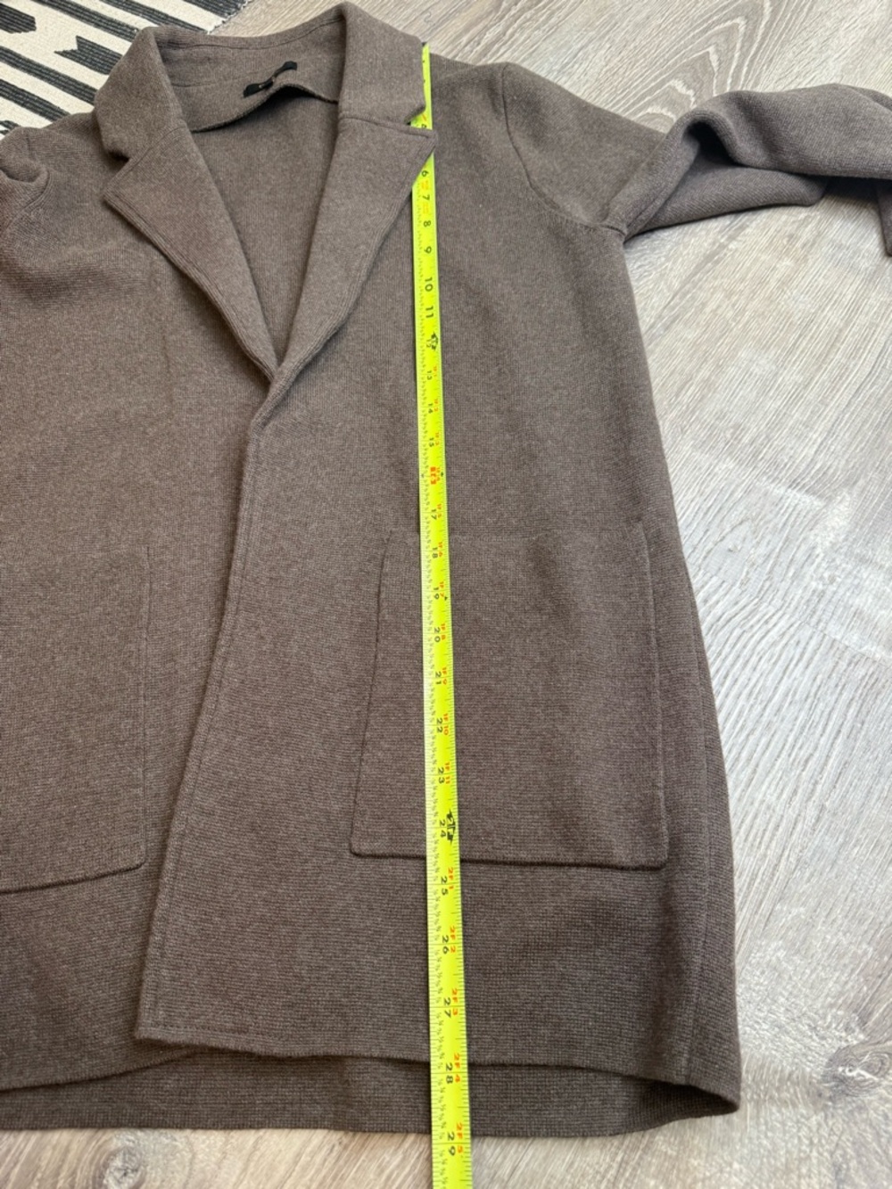 QUINCE 100% Organic Cotton Knit Blazer Heather Brown XS - Picture 9 of 11